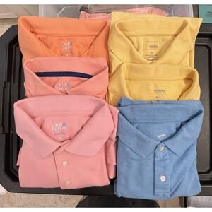 Lot Of 6 Cotton Blend Mens Polo Short Sleeve Shirts Sonoma Croft & Barrow